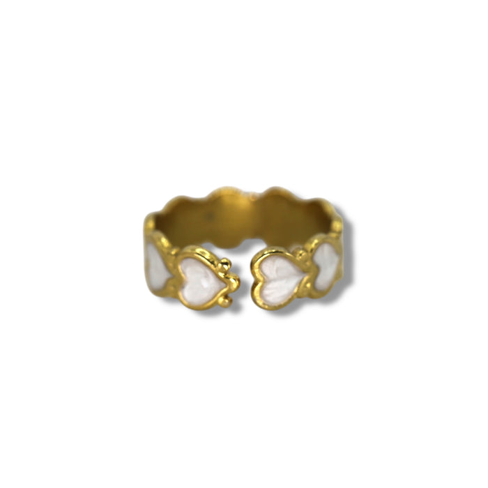 Bague dorée ajustable en acier inoxydable ✨