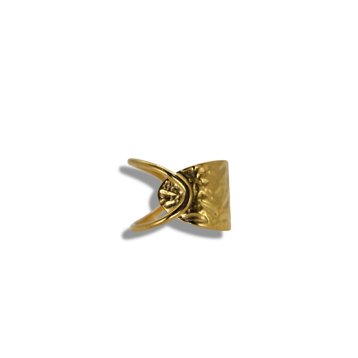 Bague dorée ajustable en acier inoxydable ✨