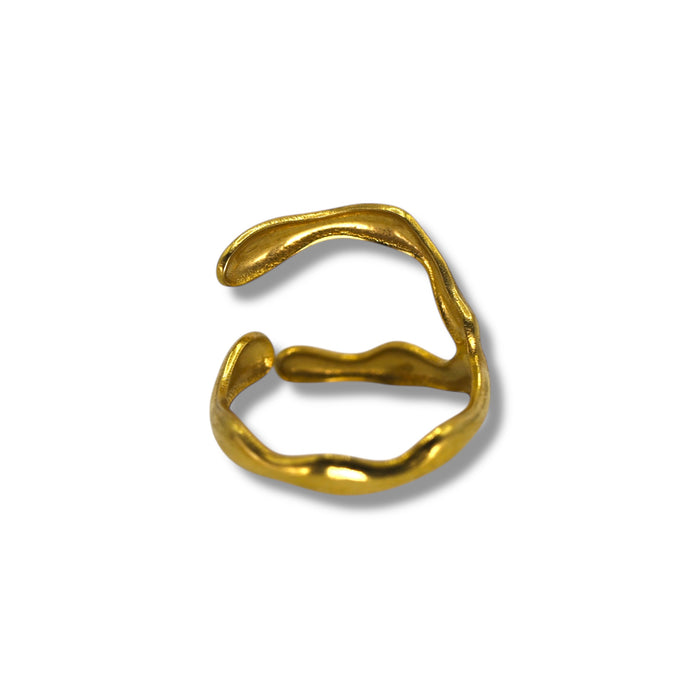 Bague dorée ajustable en acier inoxydable ✨