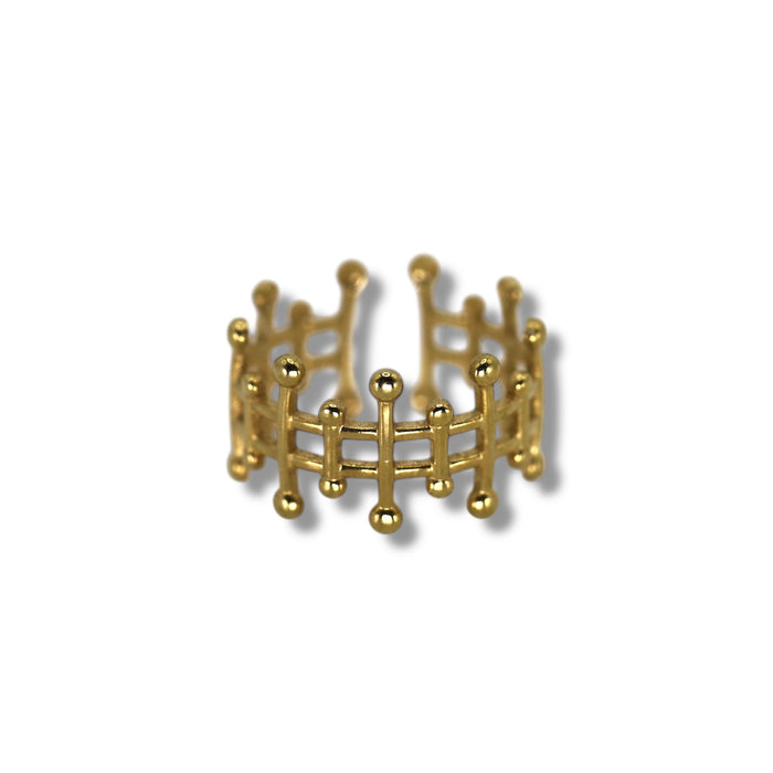 Bague dorée ajustable en acier inoxydable ✨