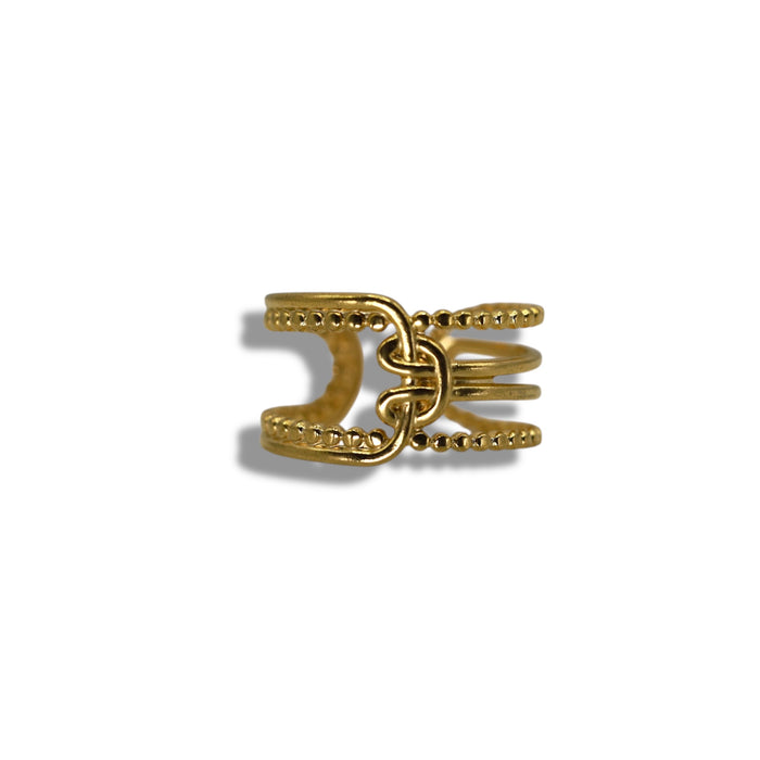 Bague dorée ajustable en acier inoxydable ✨