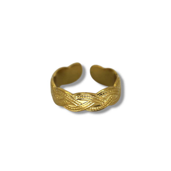 Bague dorée ajustable en acier inoxydable ✨