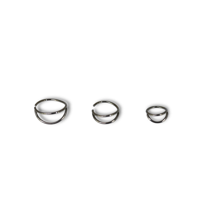 Piercing de nez – Anneau double en acier inoxydable argenté ✨