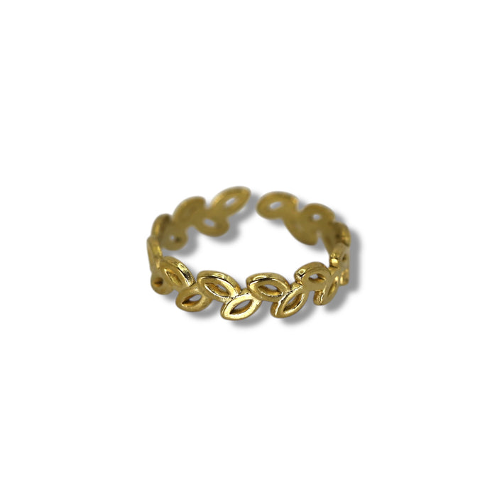 Bague dorée ajustable en acier inoxydable ✨