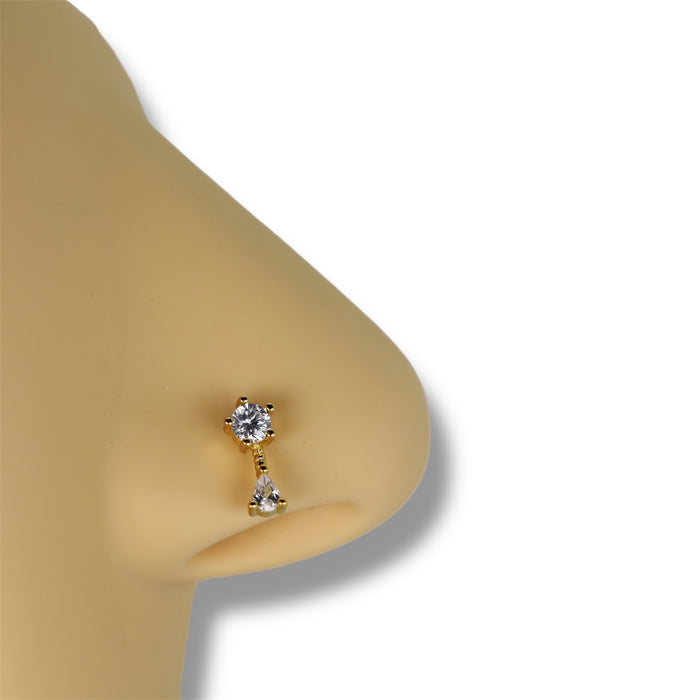 Piercing nez doré avec petit pendentif fix- Acier Inoxydable ✨