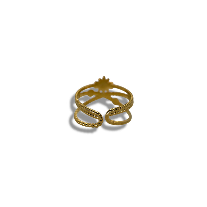 Bague dorée ajustable en acier inoxydable ✨