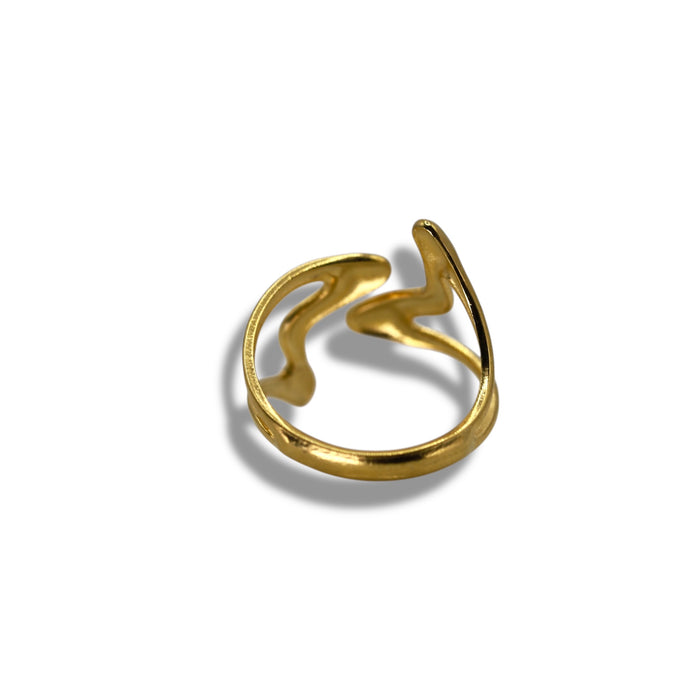 Bague dorée ajustable en acier inoxydable ✨