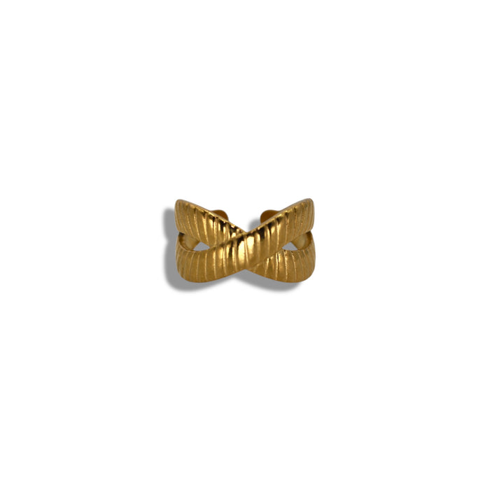 Bague dorée ajustable en acier inoxydable ✨