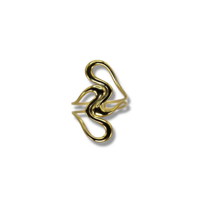 Bague dorée ajustable en acier inoxydable ✨