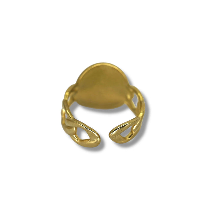 Bague dorée ajustable en acier inoxydable ✨
