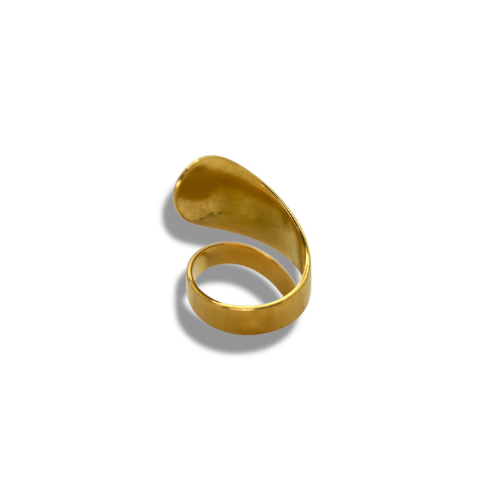 Bague dorée ajustable en acier inoxydable ✨