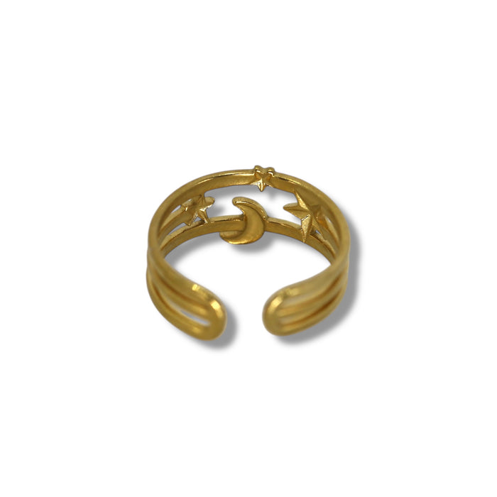 Bague dorée ajustable en acier inoxydable ✨