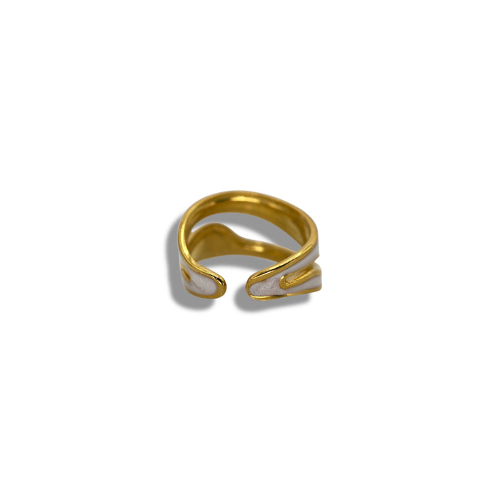 Bague dorée ajustable en acier inoxydable ✨