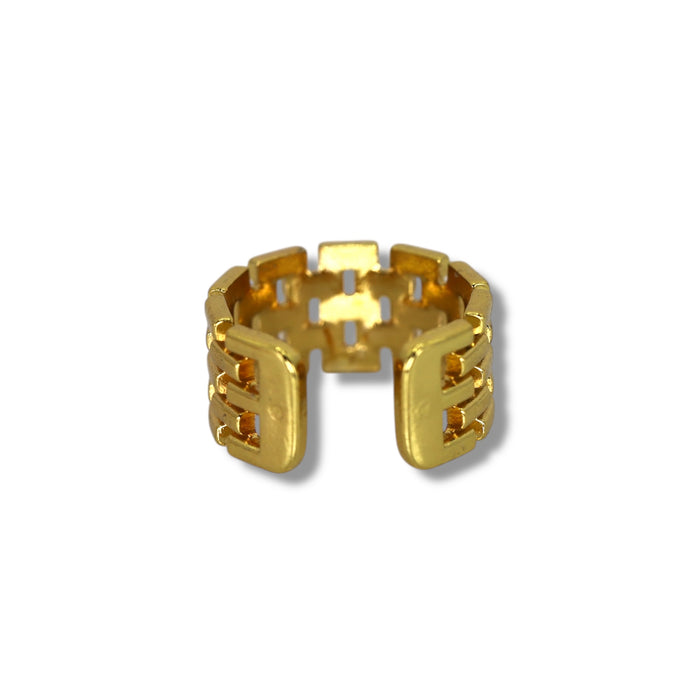 Bague dorée ajustable en acier inoxydable ✨