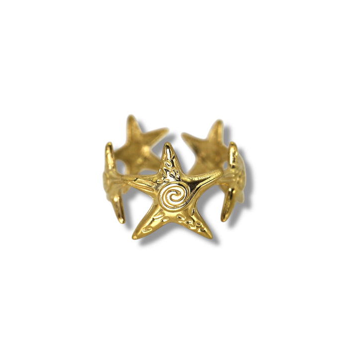 Bague dorée ajustable en acier inoxydable ✨