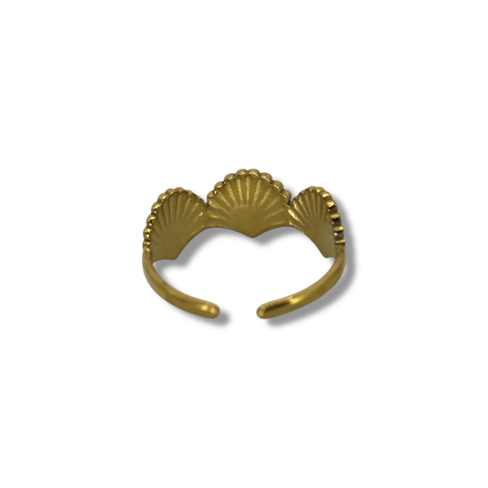 Bague dorée ajustable en acier inoxydable ✨