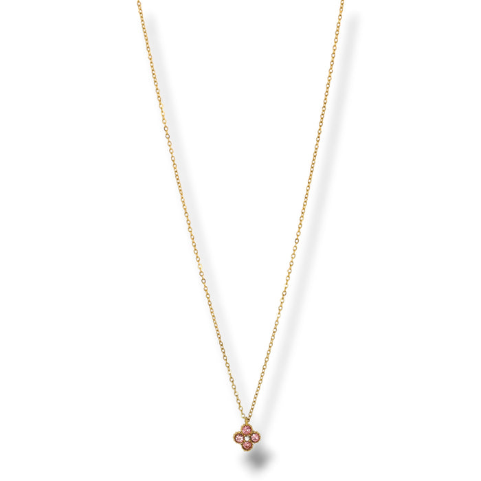Collier pendentif trèfle scintillant - Acier Inoxydable ✨