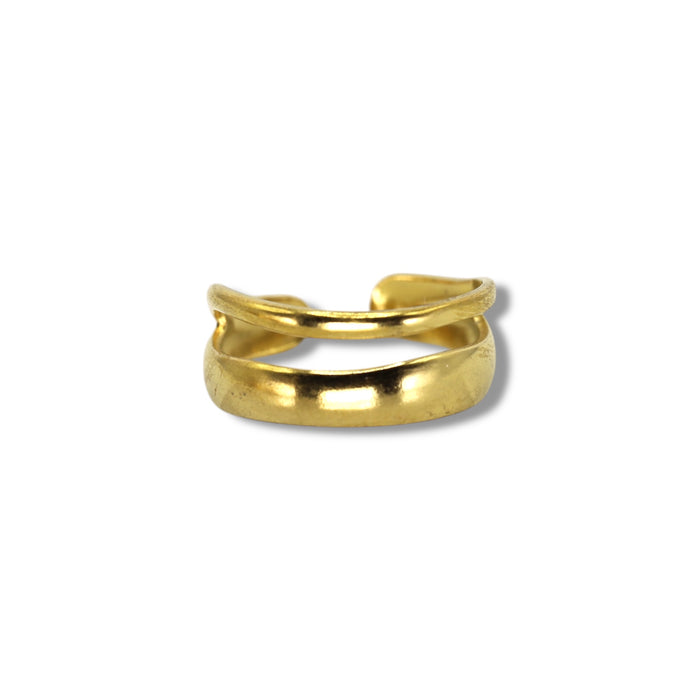 Bague dorée ajustable en acier inoxydable ✨