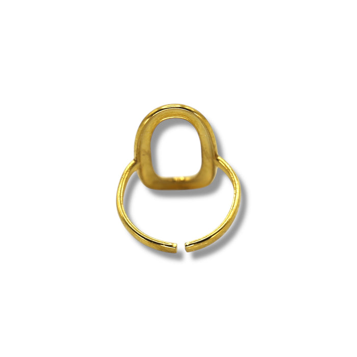 Bague dorée ajustable en acier inoxydable ✨