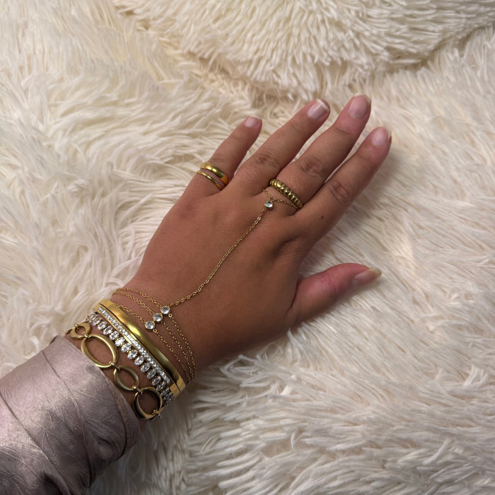 Chaîne de main dorée effet multi bracelet – Acier Inoxydable ✨