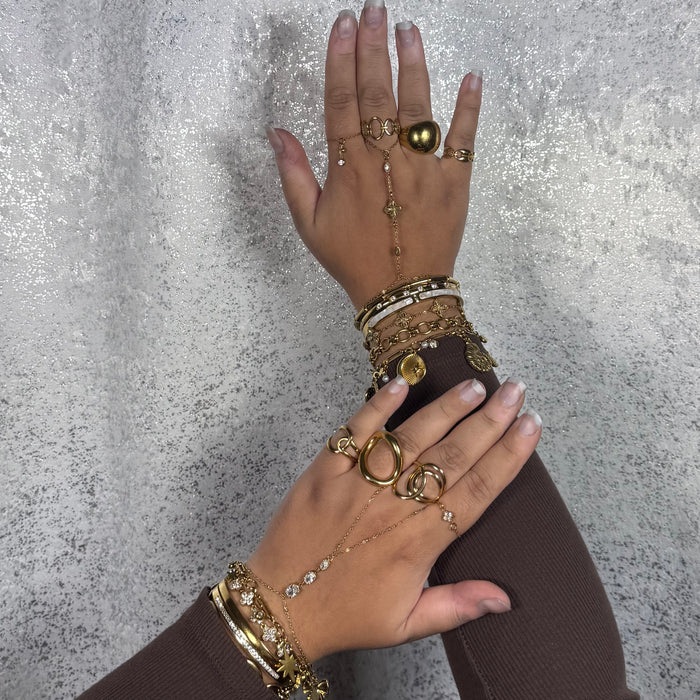 Bague dorée ajustable en acier inoxydable ✨