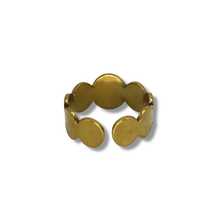 Bague dorée ajustable en acier inoxydable ✨