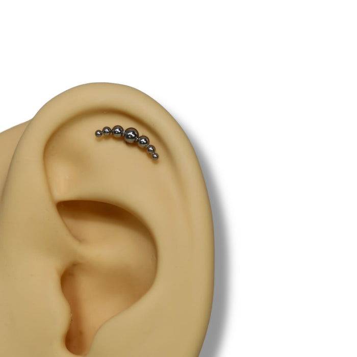 Piercing Épure Perlée Argent - Acier Inoxydable ✨