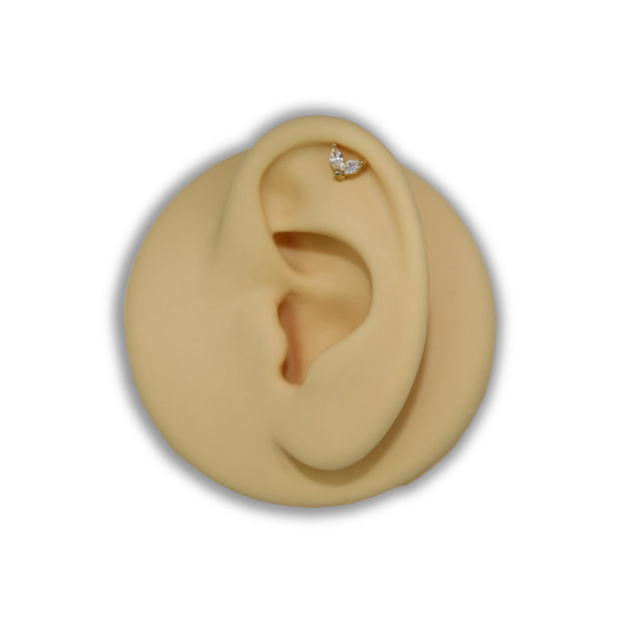 Piercing Double Strass – Acier Inoxydable ✨