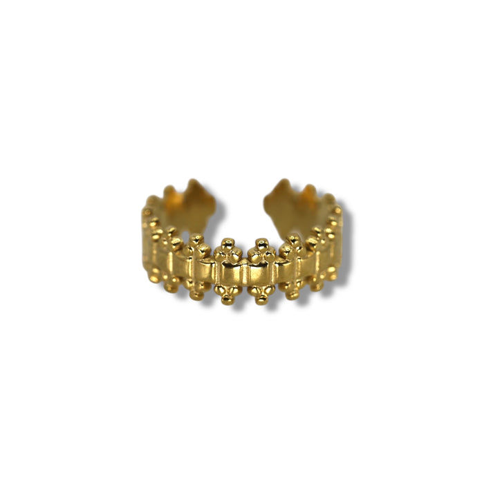 Bague dorée ajustable en acier inoxydable ✨