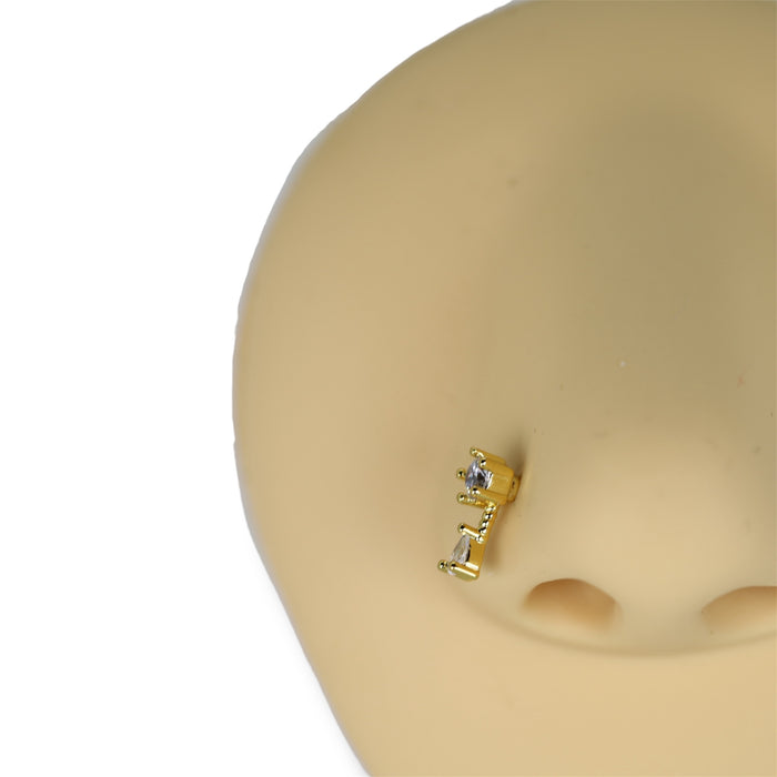 Piercing nez doré avec petit pendentif fix- Acier Inoxydable ✨
