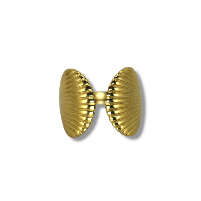 Bague dorée ajustable en acier inoxydable ✨