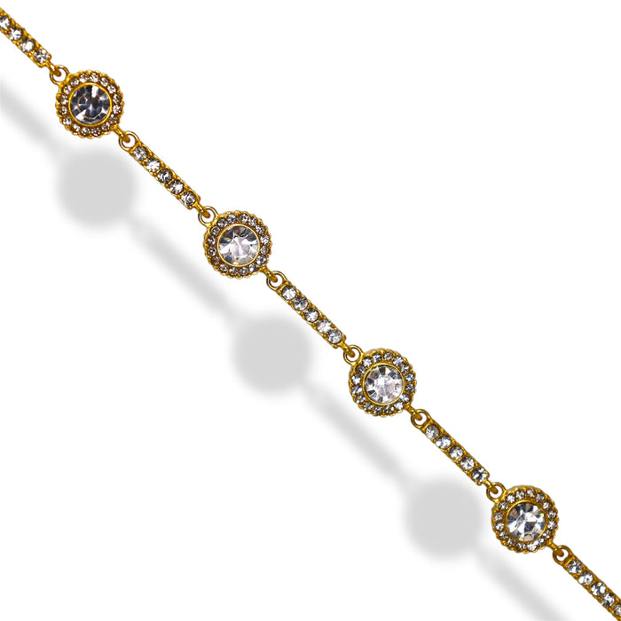 Bracelet Or zirconium Ronds & barres scintillants - Acier Inoxydable ✨