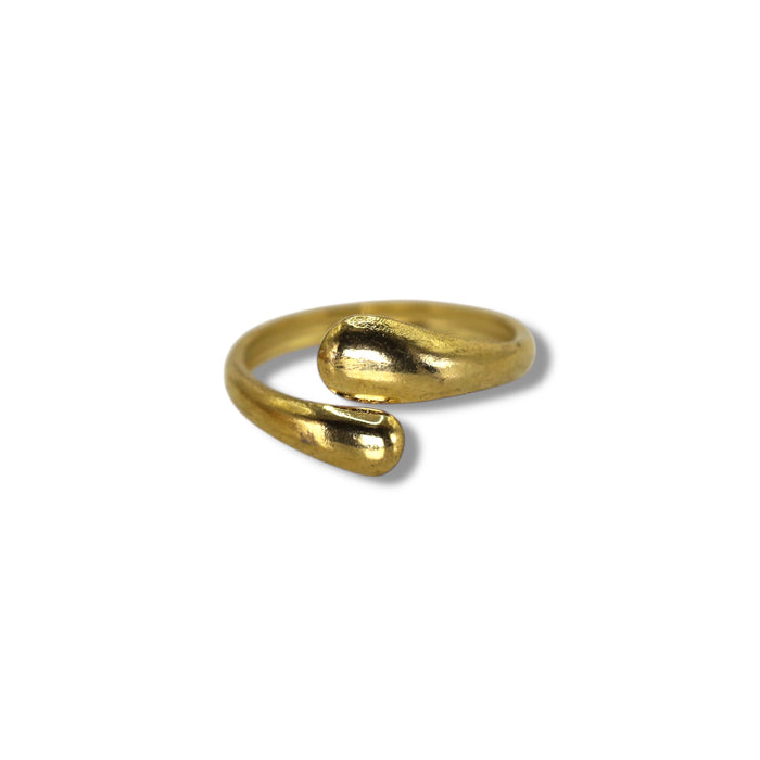 Bague dorée ajustable en acier inoxydable ✨