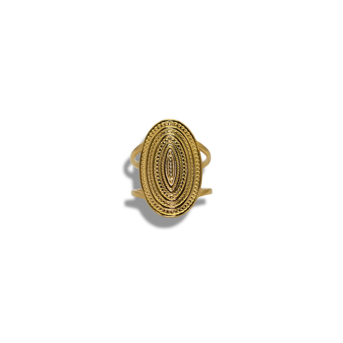 Bague dorée ajustable en acier inoxydable ✨
