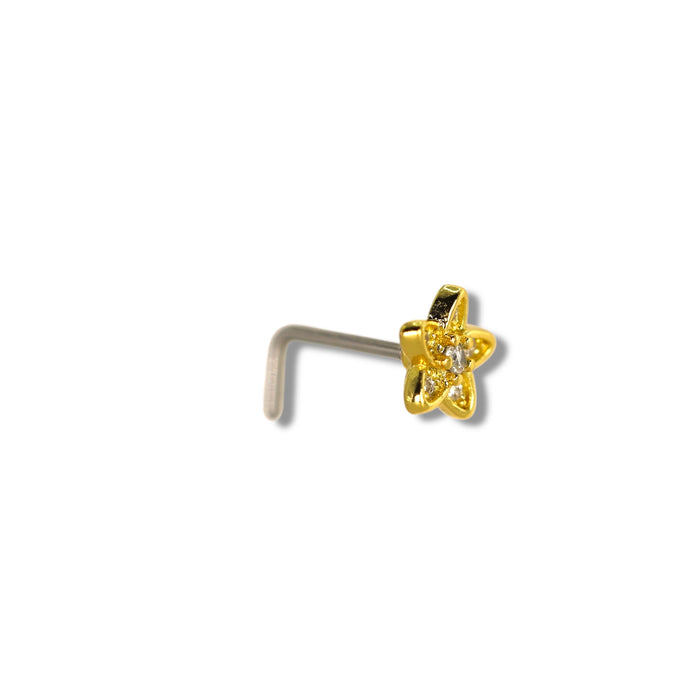 Piercing nez doré tige en L - Acier Inoxydable ✨