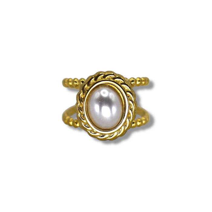 Bague dorée ajustable en acier inoxydable ✨