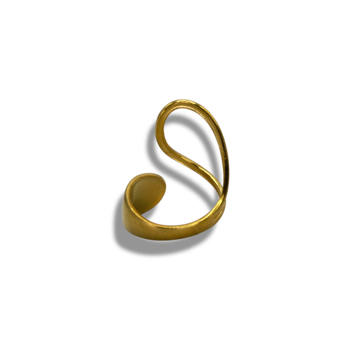 Bague dorée ajustable en acier inoxydable ✨