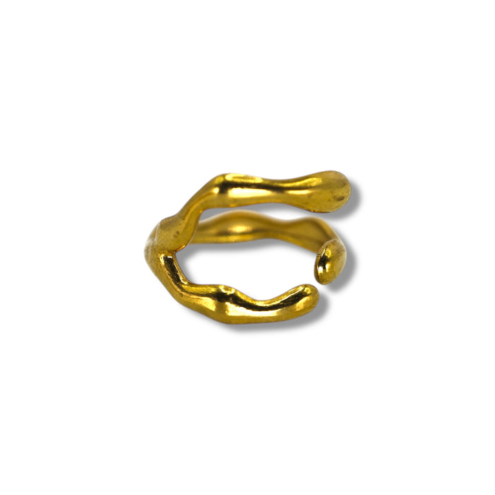 Bague dorée ajustable en acier inoxydable ✨