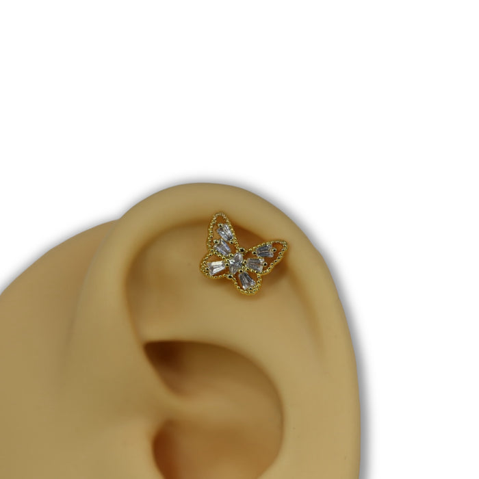 Piercing Papillon Argent - Acier Inoxydable ✨