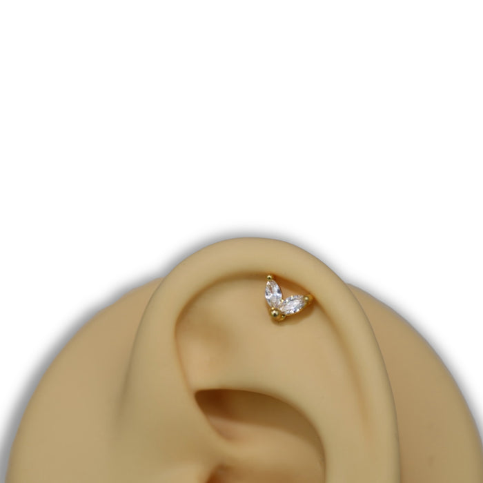 Piercing Double Strass – Acier Inoxydable ✨