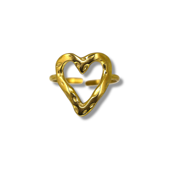 Bague dorée ajustable en acier inoxydable ✨