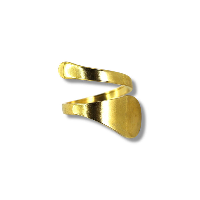 Bague dorée ajustable en acier inoxydable ✨