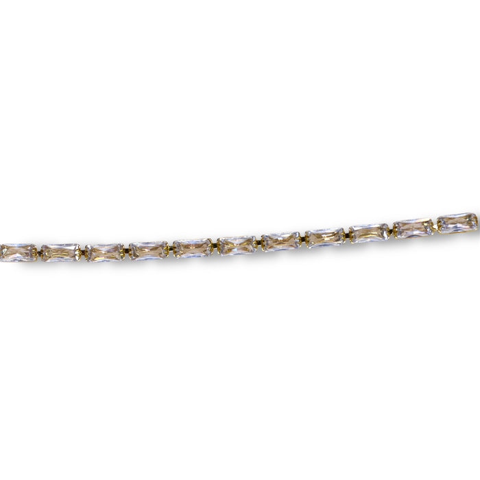 Bracelet tennis doré – Pierres rectangulaires colorées en zirconium ✨