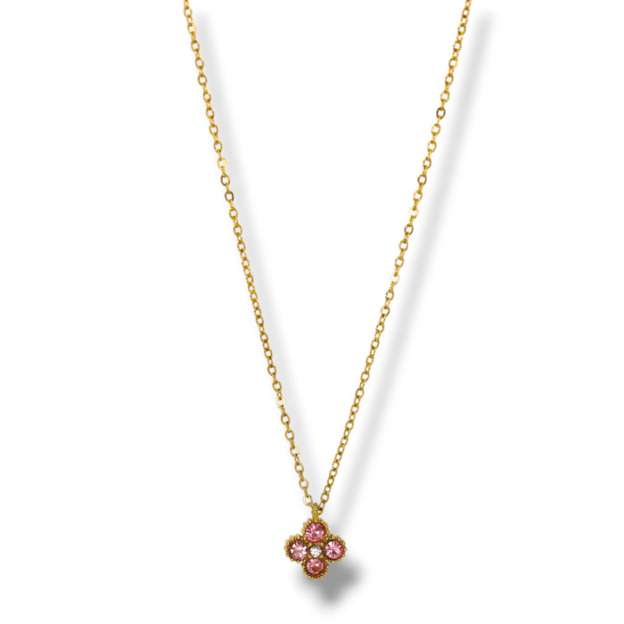 Collier pendentif trèfle scintillant - Acier Inoxydable ✨