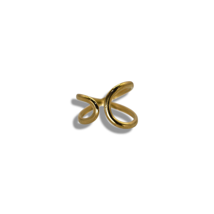Bague dorée ajustable en acier inoxydable ✨