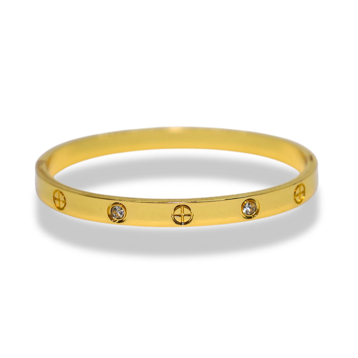 Manchette à clips avec motifs et zircons – Élégance subtile ✨