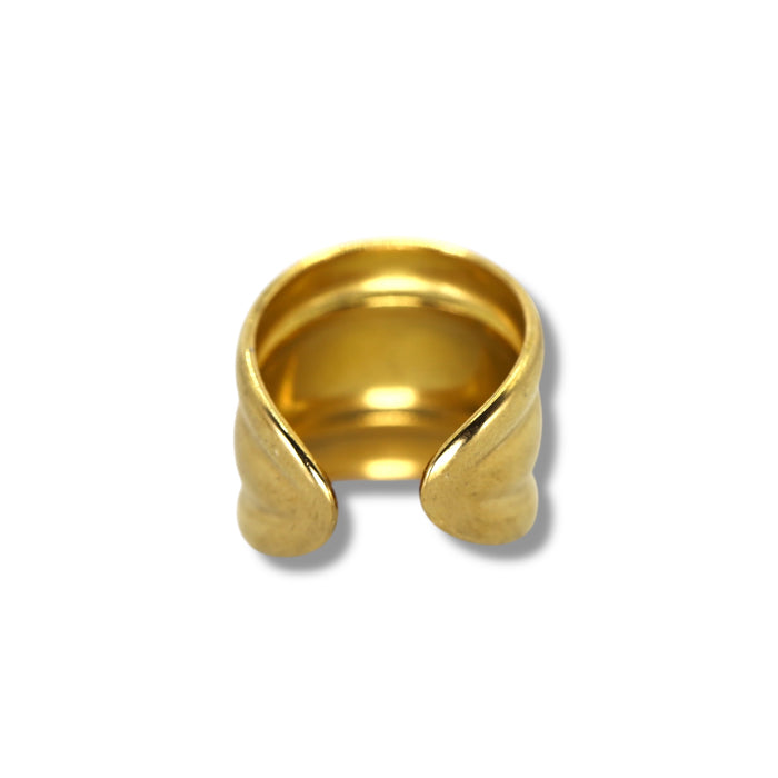 Bague dorée ajustable en acier inoxydable ✨