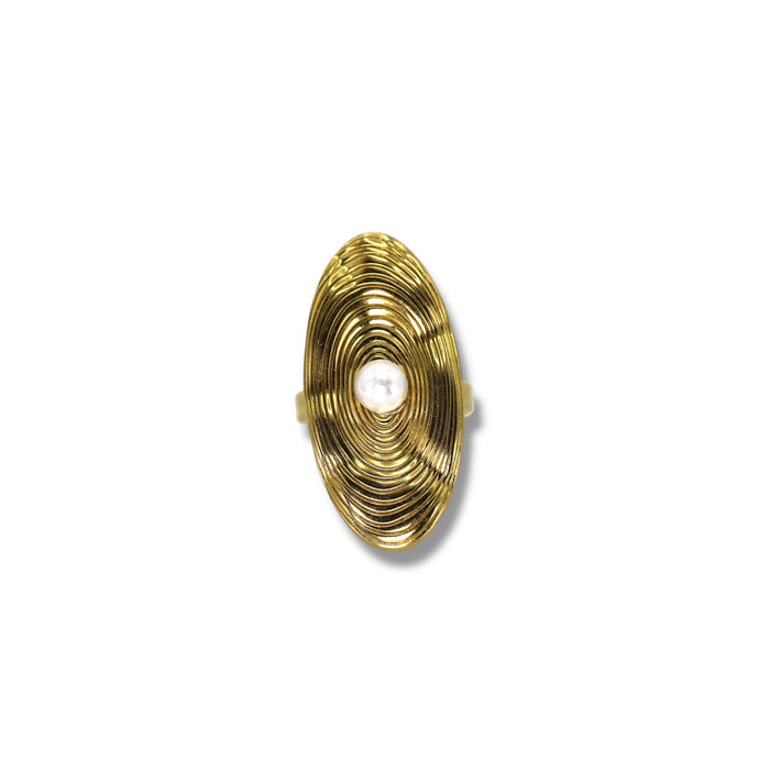 Bague dorée ajustable en acier inoxydable ✨