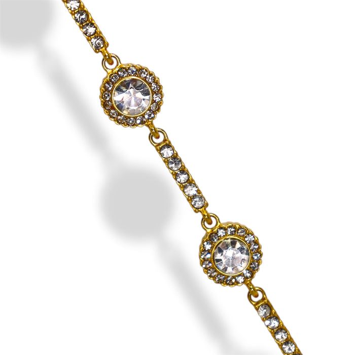 Bracelet Or zirconium Ronds & barres scintillants - Acier Inoxydable ✨