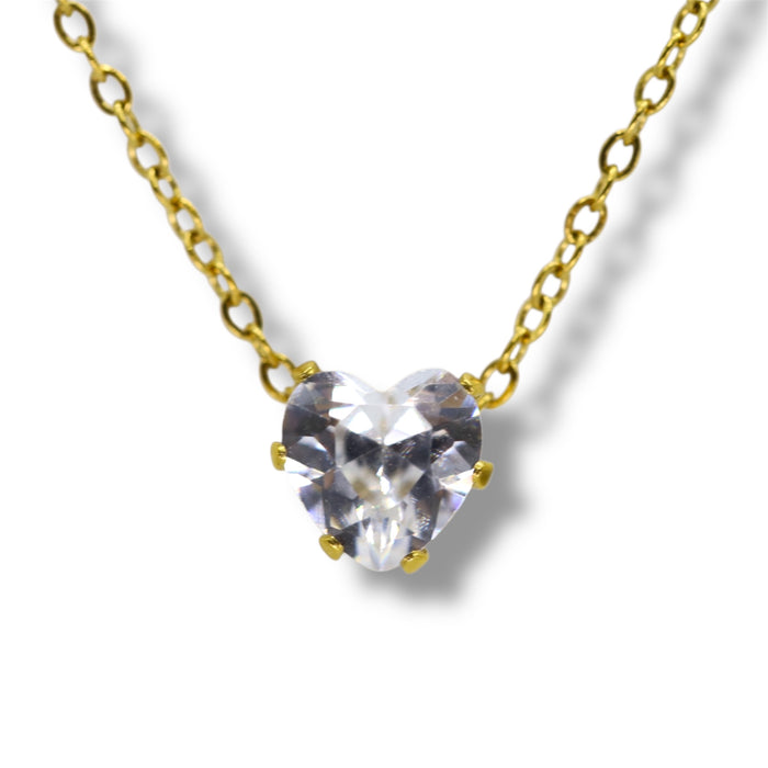 Collier Cœur Zirconium - Acier Inoxydable ✨